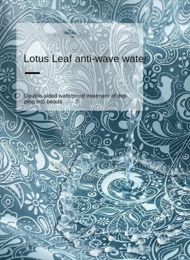 AHAKAC Gradient Shower Curtain for Bathroom - Decorative Roland Shower Liner - Household Printed Shower Curtain Set with Hooks - Bath Curtain 180W x 200H - Image 4