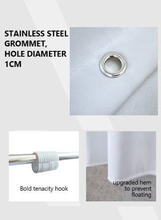 Gradient Shower Curtain for Bathroom - Decorative Roland Shower Liner - Household Printed Shower Curtain Set with Hooks - Bath Curtain 180W x 200H - view 5