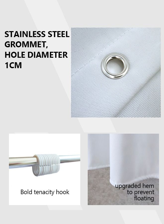 AHAKAC Gradient Shower Curtain for Bathroom - Decorative Roland Shower Liner - Household Printed Shower Curtain Set with Hooks - Bath Curtain 180W x 200H - Image 5