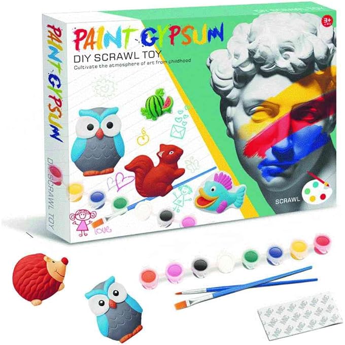 Kids Craft Kit Paint Gypsum 12 Animals