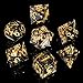 YEMEKO DND Dice Set Handmade 7 Accessories Sharp Edge Dice for Dungeons and Dragons TTRPG Games MultiSided RPG Polyhedral Resin Sharp Edge Dice Roleplaying Games Black Gold - Image 4