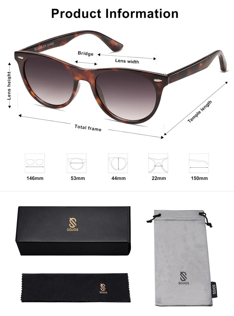 SOJOS Classic Polarized Sunglasses for Women Men Small UV400 Lenses SJ2076 with Dark Tortoise/Grey - Image 5