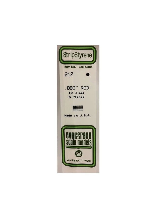 EVERGREEN 500212 Round Rod, 35 cm Long, Diameter 2.0 mm, Pack of 6, Multi-Coloured - Image 2