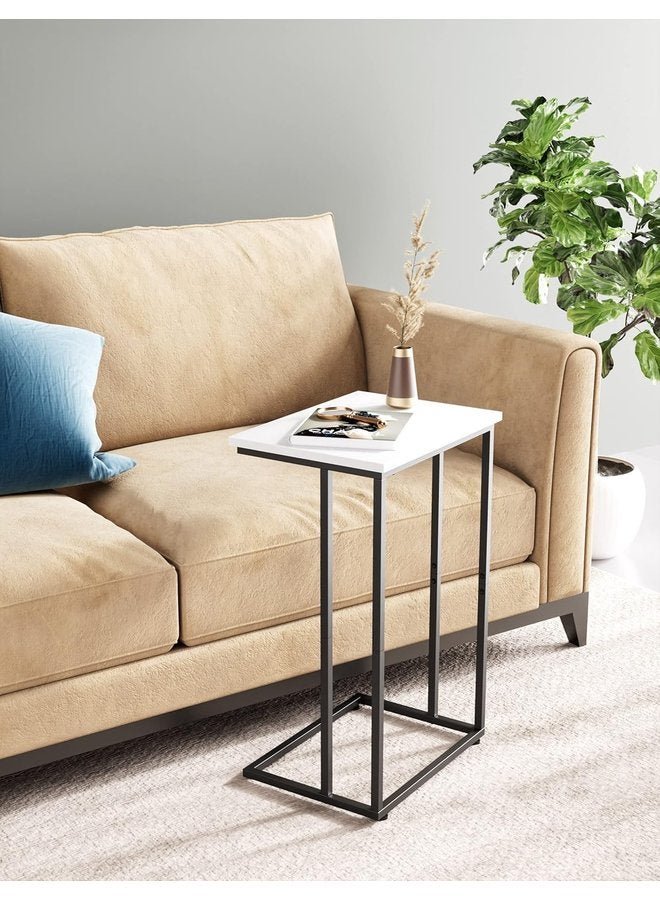 ليون هوم طاولة جانبية، معدن * خشب، 30×45×62 سم ​​- أسود * أبيض - Image 1