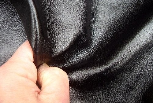 Dangerous Threads A-1 Upholstery Leather Piece Cowhide Black Light Weight 12 x 24 inches 2 SF - Image 2