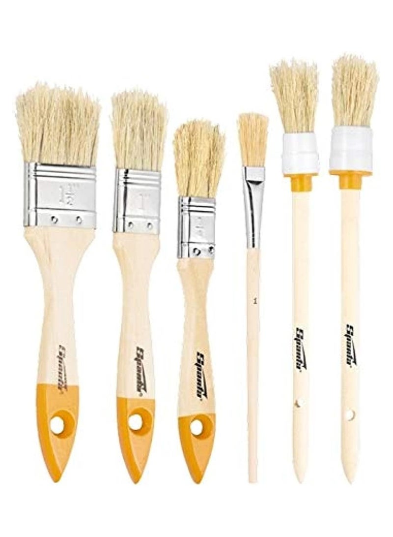 Sparta 6 Pcs. Brush Set (flat 3/4", 1", 1/5"; round No.1, No.2, No.4) (841145)