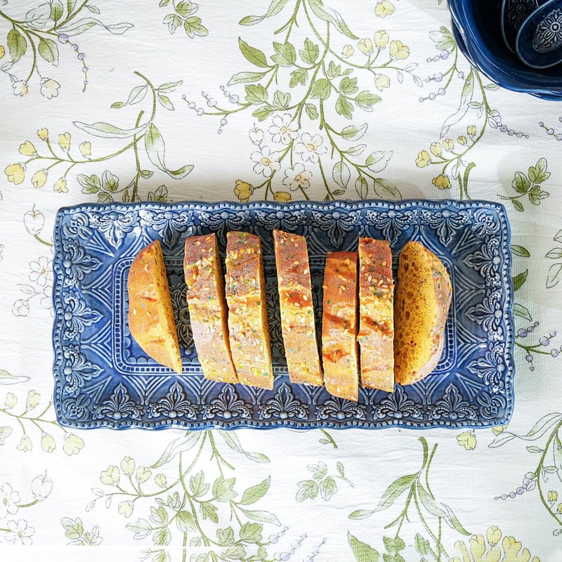 Sungmor Embossed Stoneware Fine Dining Dinnerware Antique Baroque Style 14 Long Rectangular Porcelain Serving Platter Set of 2 Sophisticated Ceramic Dish for Party Cookies Fruit Cheeses  Dessert - Image 5
