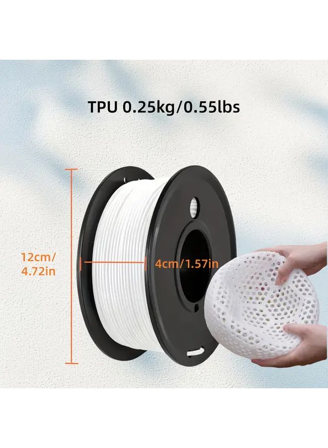 Tpu 3D Printing Filament 1 75Mm 95A Soft Type High Hardness Toughness 0 25Kg Roll White - Image 2