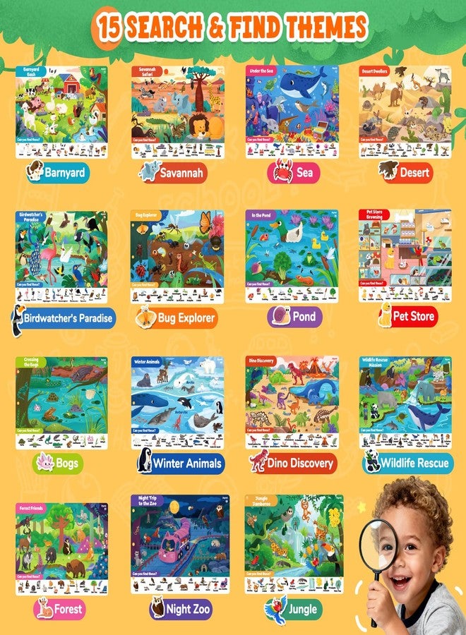 JoyCat Search and Find Activity Books, Animal Preschool Learning Activities for Toddlers & Kids, Travel Toys for Road Trip Car and Airplane, Busy Toy, Educational Game Gifts for Boys Girls Ages 3-5 - Image 4
