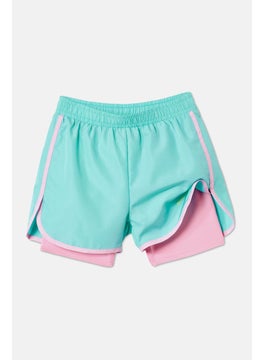 Tchibo Kids Girl Pull,On Running Short, Turquoise  - Image 4