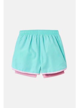 Tchibo Kids Girl Pull,On Running Short, Turquoise  - Image 3