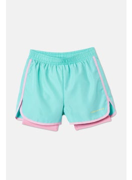 Tchibo Kids Girl Pull,On Running Short, Turquoise  - Image 2