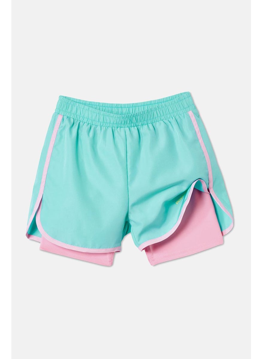 Tchibo Kids Girl Pull,On Running Short, Turquoise  - Image 4