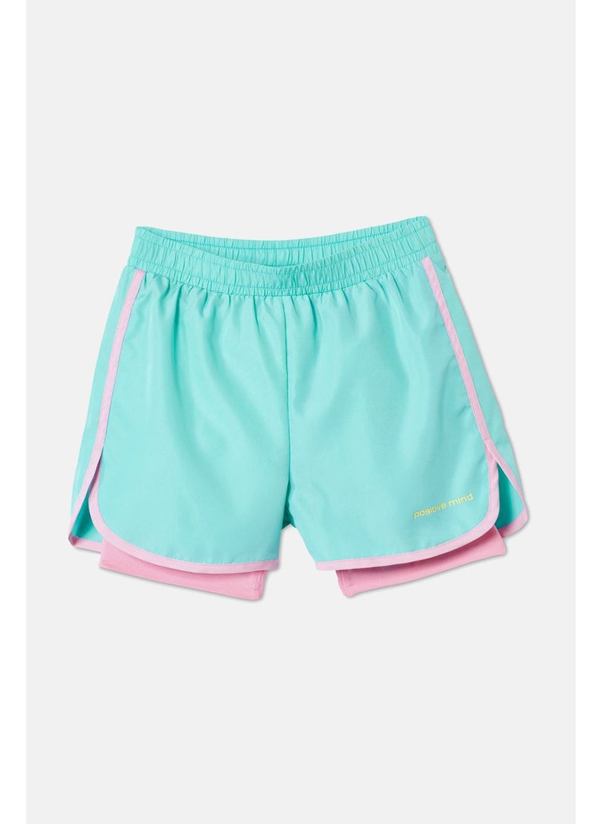 Tchibo Kids Girl Pull,On Running Short, Turquoise  - Image 2