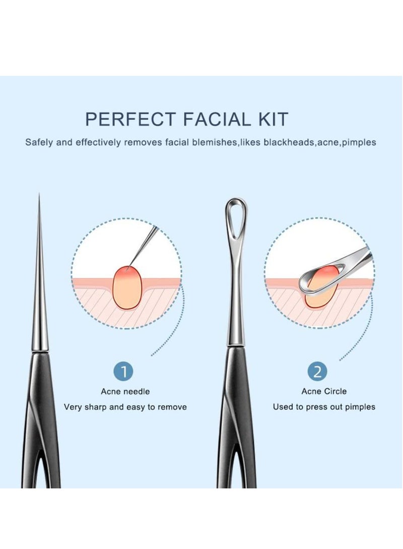 KASTWAVE 2Pcs Pimple Popper Tool, Blackhead and Blemish Remover Extraction Tools, Pore Prep Tool, Stainless Steel Blackhead Extractions Tool, Professional Pore Extractor Tools for Acne, Whitehead Popping - Image 2