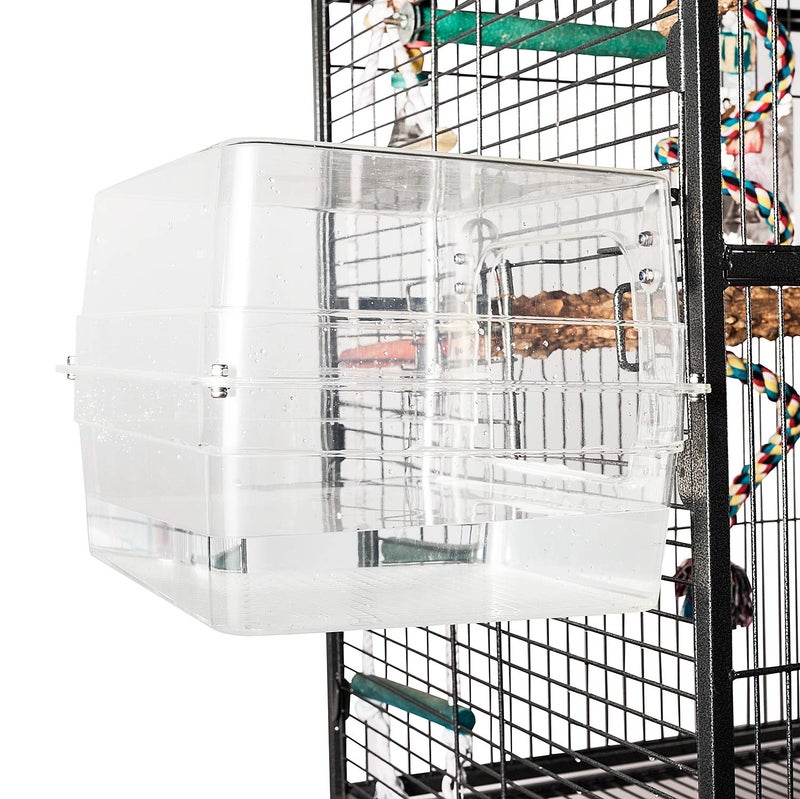 Colorday Large Bird Bath for Cage, Parrot Bath for Parakeet, African Grey, Amazon, Conure, Cockatiel(13X11X8 inch) - Image 4