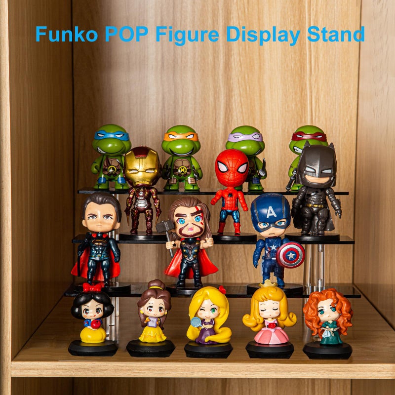 HENABLE 3 Tier Perfume Organizer Stand, Black Acrylic Risers Display Stands, Cologne Shelf Dessert Display for Party, Figure Stand Funko POP Shelves, Collection Cosmetic, Cupcake Stand Holder - Image 3