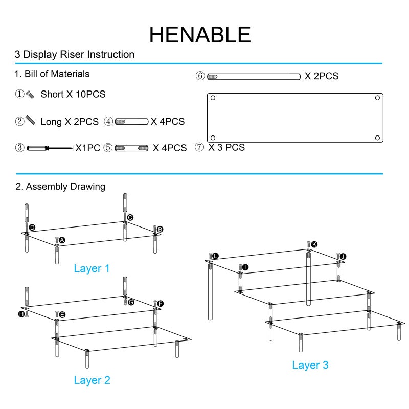 HENABLE 3 Tier Perfume Organizer Stand, Black Acrylic Risers Display Stands, Cologne Shelf Dessert Display for Party, Figure Stand Funko POP Shelves, Collection Cosmetic, Cupcake Stand Holder - Image 5