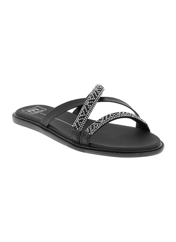 موليكا Moleca Ladies Flat Sandals Black | Made In Brazil