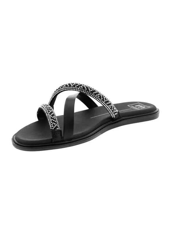 MOLECA Moleca Ladies Flat Sandals Black | Made In Brazil