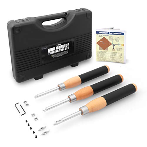 Savannah 3PC Carbide Mini Turning Tool Set With Foam Lined Case Perfect For Turning Pens Pencils Tops Goblets Acorns Bottle Stoppers or any Small to Mid-Size Turning Project, Lathe Tools Mini (3pc) - Image 1