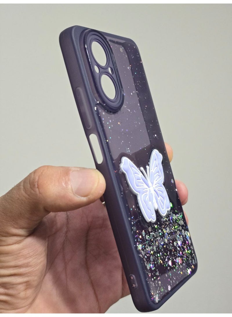 غطاء خلفي عليه فراشة متوافق مع هاتف اوبو ريلمي C67 - Image 2