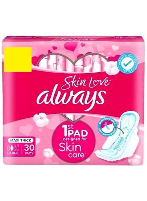 Breathable Soft Maxi Thick, Large Sanitary Pads With Wings, 30 Pads Large