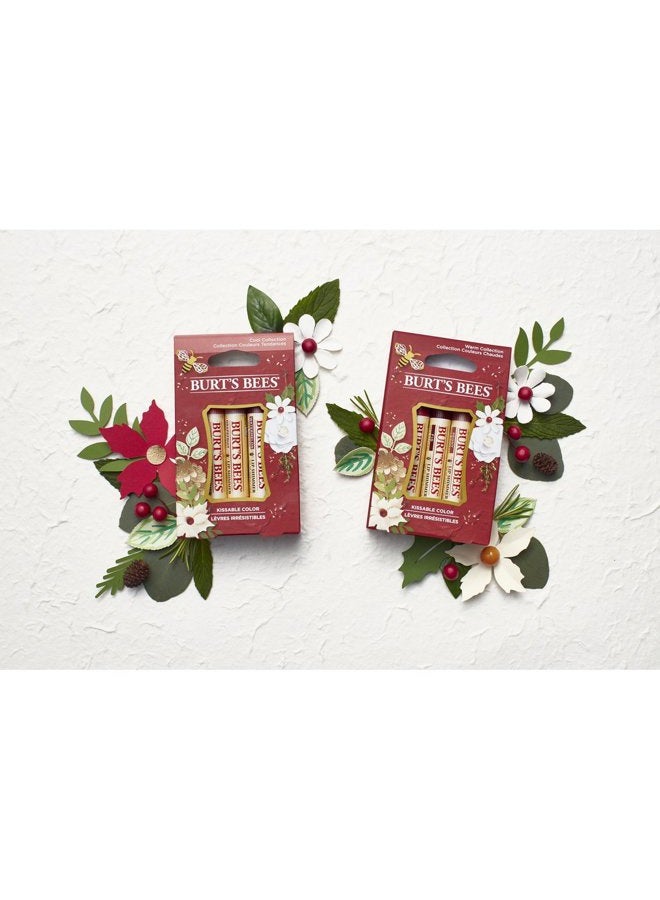 Burt's Bees Kissable Color Holiday Gift Set, 3 Lip Shimmers in Gift Box - Cool Collection in Watermelon, Apricot and Grapefruit - Image 5