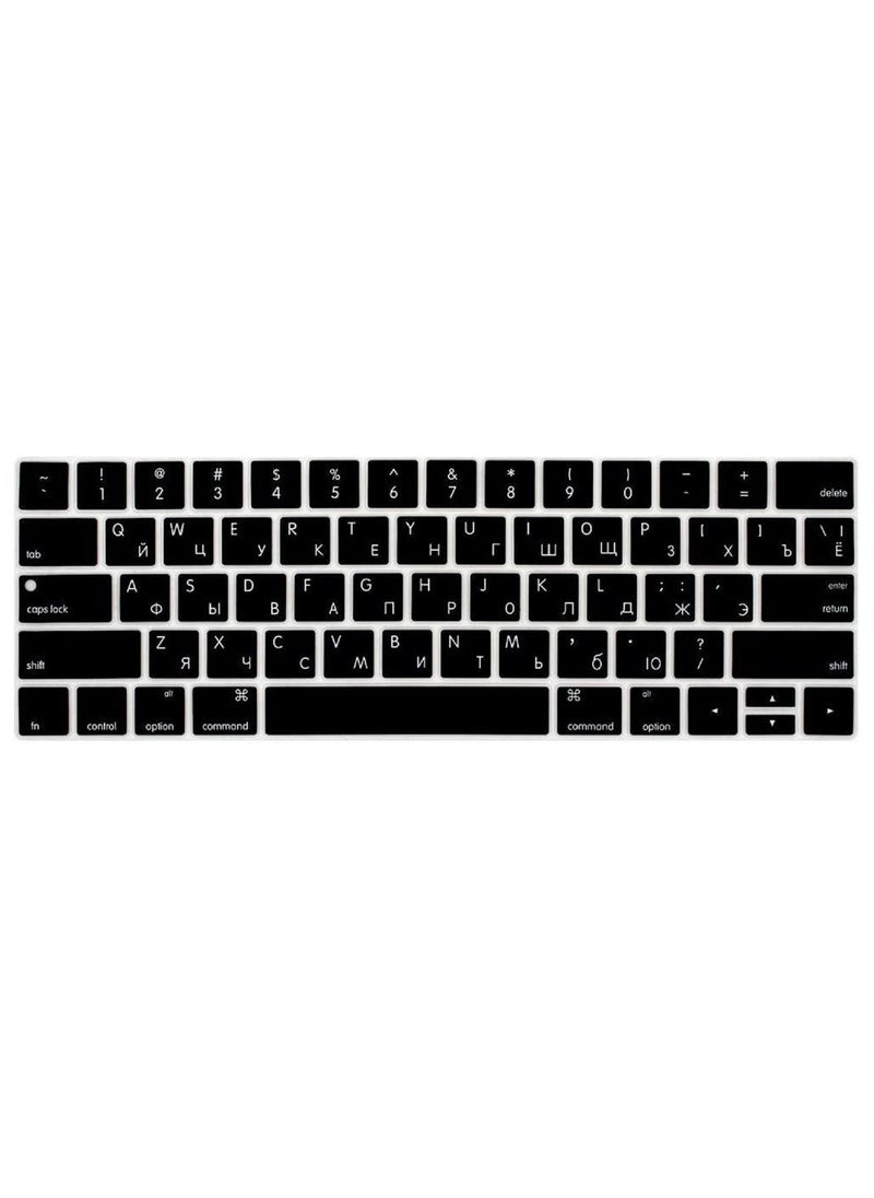 AMM Ultra Thin Russian Premium Silicone Keyboard Protector Cover Skin for Apple MacBook Pro with Touch Bar 13" 15" Model A1706/A1707/A1989/A1990/A2159 Release 2016 2017 2018 2019 US Layout Black  - Image 3