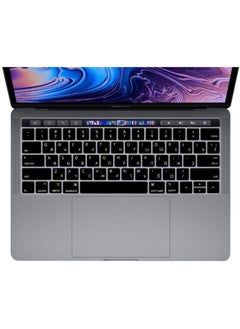 Ultra Thin Russian Premium Silicone Keyboard Protector Cover Skin for Apple MacBook Pro with Touch Bar 13" 15" Model A1706/A1707/A1989/A1990/A2159 Release 2016 2017 2018 2019 US Layout Black