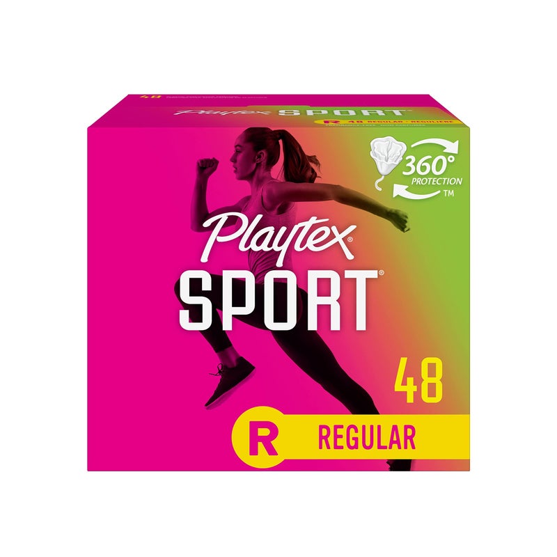 Playtex Sport Tampons Regular Absorbency, Fragrance-Free - 48ct | Regular Tampons for Women, Feminine Care, Playtex Tampon with 360 Leak Defense - Image 1