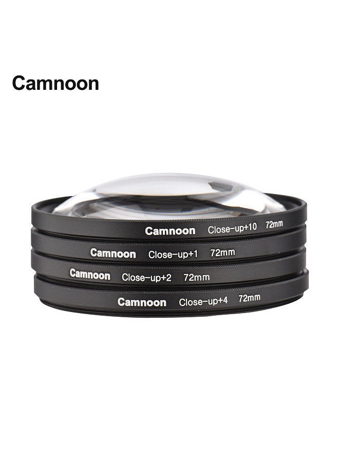 Generic - 72mm Close-up Filter Kit 4pcs(+1,+2,+4,+10) Macro Filters Close-up Lens Filter Set with Filter Pouch Cleaning Cloth Replacement for Canon Nikon Sony Pentax Olympus Fuji DSLR Camera - Image 1