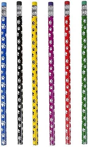 Srenta 48 pcs Paw Print Pencils for Kids, Colorful Assortment Pencils with Eraser, Perfect for Classroom Birthday Parties Gifts & Rewards - Image 2