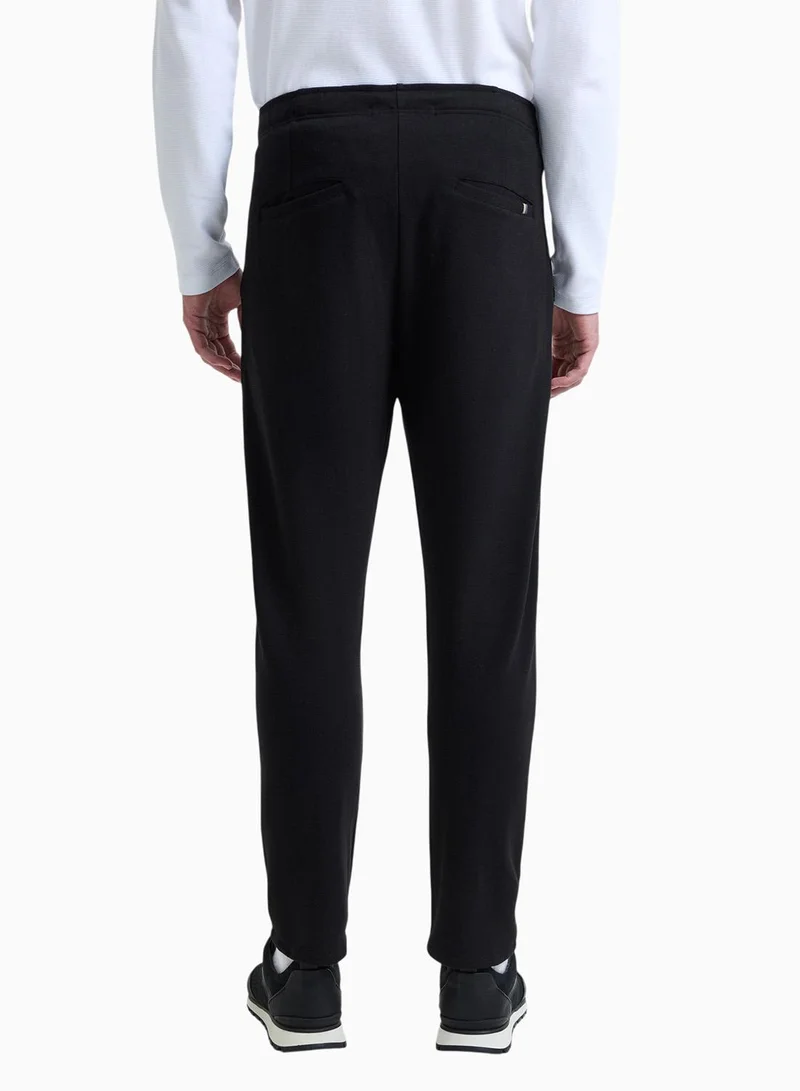 French Connection Smart Joggers With Cords In Jersey Canvas Texture