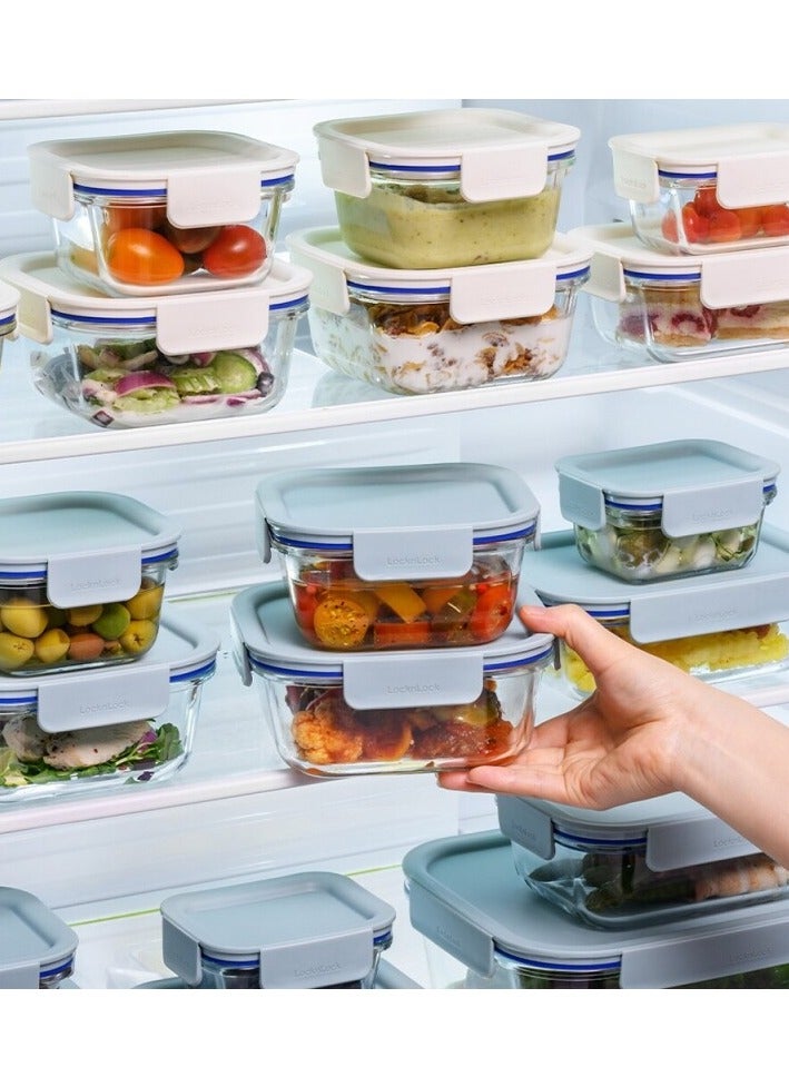 LocknLock LocknLock The Clear Glass Rectangular Mint Pack – 160ml, 380ml, 630ml & 1L  - Image 4