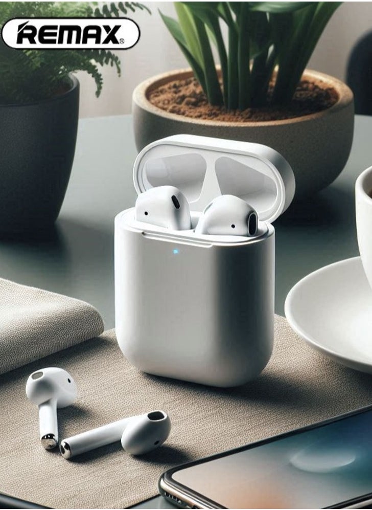 REMAX - PD-BT250 True Wireless Bluetooth Headphone Earphone for Music & Call, Earbuds Noise Cancellation, Calling/music 4 hours, Standby 40 hours, Standard Version, White - Image 1