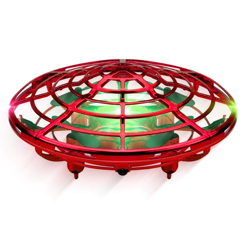 Force1 Scoot Hand Operated Drone for Kids or Adults - Hands Free Motion Sensor Mini Drones, Easy LED Indoor Rechargeable UFO Toy Flying Orb Ball Drone Toys for Boys and Girls (Red) - Image 1