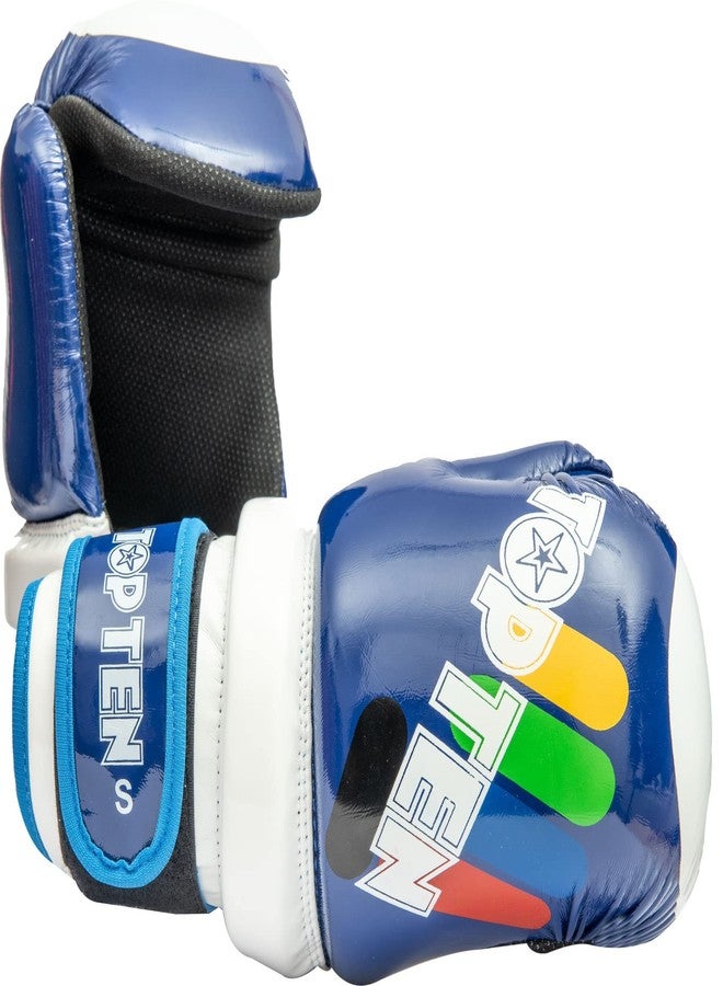 Top Ten Glossy Block ITF Pointfighter Gloves Blue - Image 1