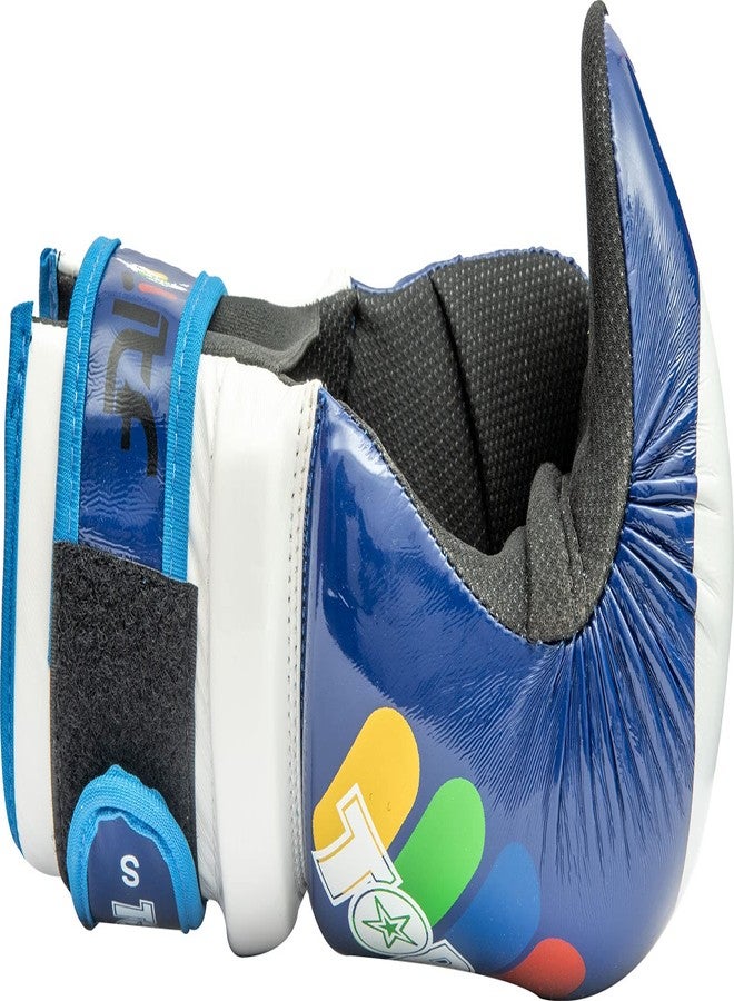 Top Ten Glossy Block ITF Pointfighter Gloves Blue - Image 4
