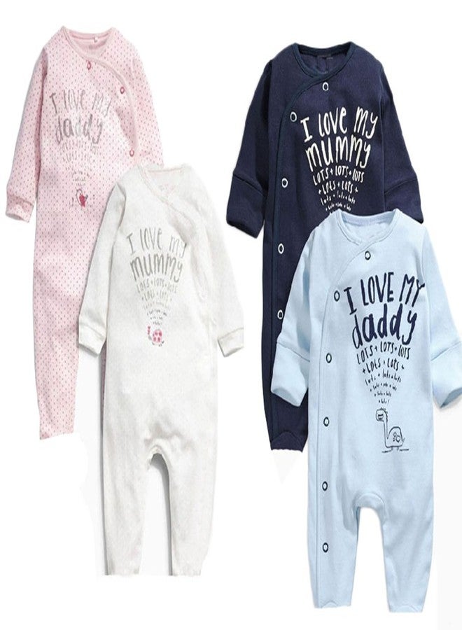 stylesilove I Love My Daddy Mummy Soft Cotton Baby Overalls Romper (95/18-24 Months, I Love My Mummy White) - Image 2