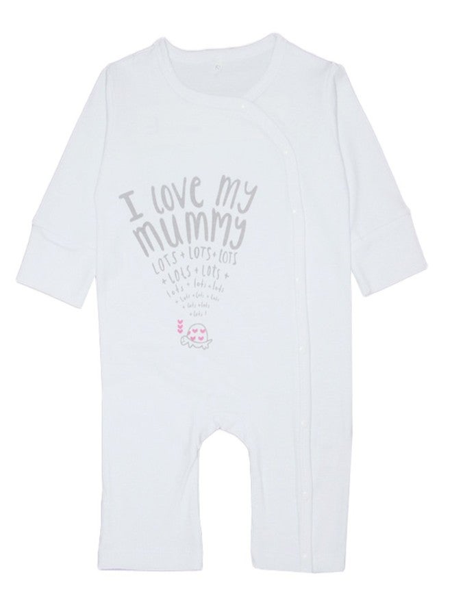 stylesilove I Love My Daddy Mummy Soft Cotton Baby Overalls Romper (95/18-24 Months, I Love My Mummy White) - Image 1