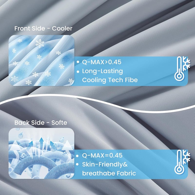 Topcee Cooling Comforter King Size (90"x108")-Cooling Blanket Everlasting Cold Touch for Hot Sleepers-Q-max>0.45 Double-Sided Lightweight Design Summer Ice Blanket for Night Sweats-Darkgrey - Image 5