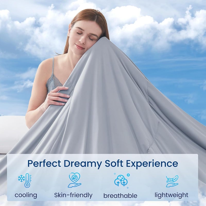 Topcee Cooling Comforter King Size (90"x108")-Cooling Blanket Everlasting Cold Touch for Hot Sleepers-Q-max>0.45 Double-Sided Lightweight Design Summer Ice Blanket for Night Sweats-Darkgrey - Image 3