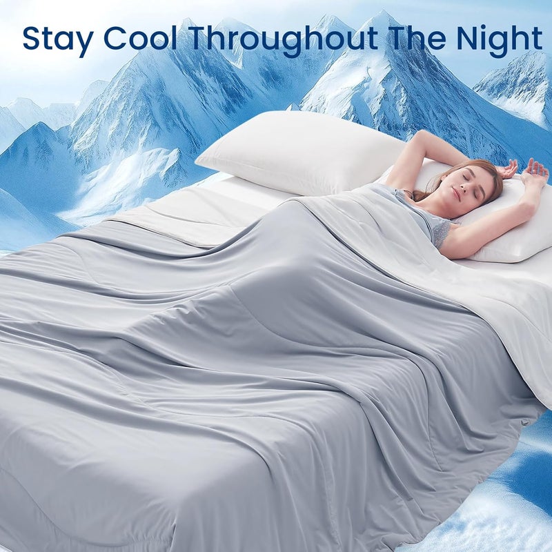 Topcee Cooling Comforter King Size (90"x108")-Cooling Blanket Everlasting Cold Touch for Hot Sleepers-Q-max>0.45 Double-Sided Lightweight Design Summer Ice Blanket for Night Sweats-Darkgrey - Image 2