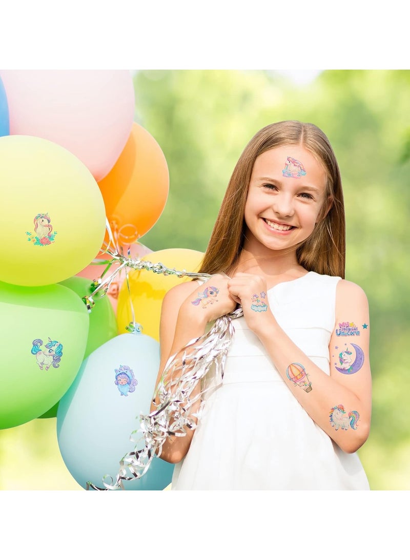 10 sheets Glitter Unicorn Temporary Tattoos Waterproof Glitter Tattoo Stickers Kit Rainbow Princess Unicorn Theme Party Birthday Supplies - Image 4