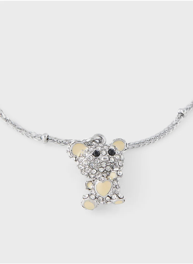 جس Teddy Bear Detail Single Bracelet