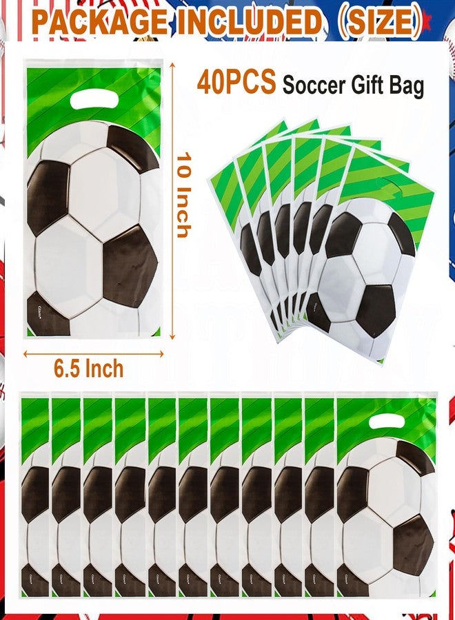 HEPAPATE 40Pcs Soccer Treat Candy Bags,Soccer Goodie Bag,Soccer Party Favors Bags Soccer Theme Gift Bag for Birthday Decorations,Soccer Themed Party Supplies - Image 2