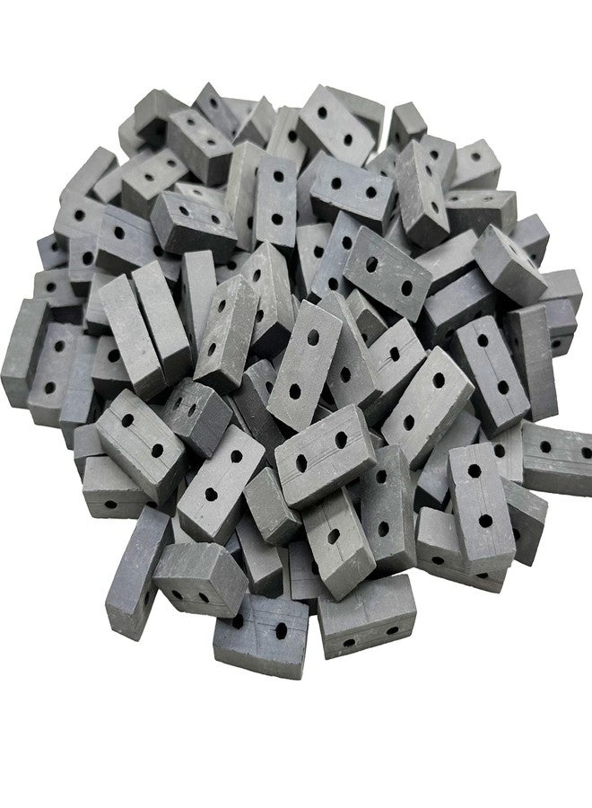 Cayway 120 PCS Mini Bricks Tiny Bricks for Landscaping Miniature Bricks Small Bricks for Crafts Realistic Fake Bricks Mini Blocks for Dollhouse Mini Garden Accessories (2 Holes Mini Black) - Image 1