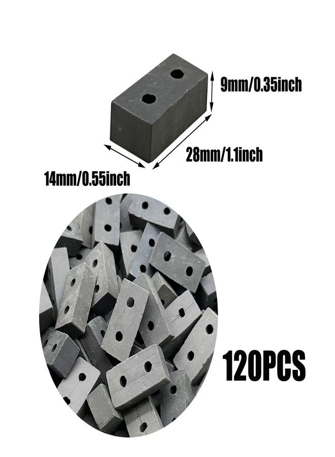 Cayway 120 PCS Mini Bricks Tiny Bricks for Landscaping Miniature Bricks Small Bricks for Crafts Realistic Fake Bricks Mini Blocks for Dollhouse Mini Garden Accessories (2 Holes Mini Black) - Image 2