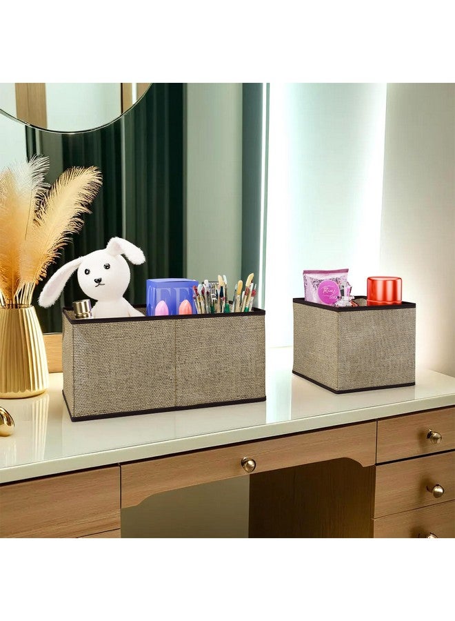 Kuber Industries (6 Pieces) Foldable Drawer Organizer (Jute Fabric) Wardrobe Organizer for Clothes | Storage Box for Socks, Bra, Tie, and Scarfs | Stationary & Cabinet Organizer | Brown - Image 4